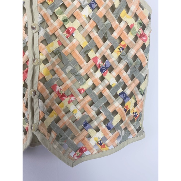 PAUL HARRIS DESIGN Basketweave Button Front Vest M - Picture 3 of 6